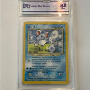 2000 Marill Pokémon Card Graded 9